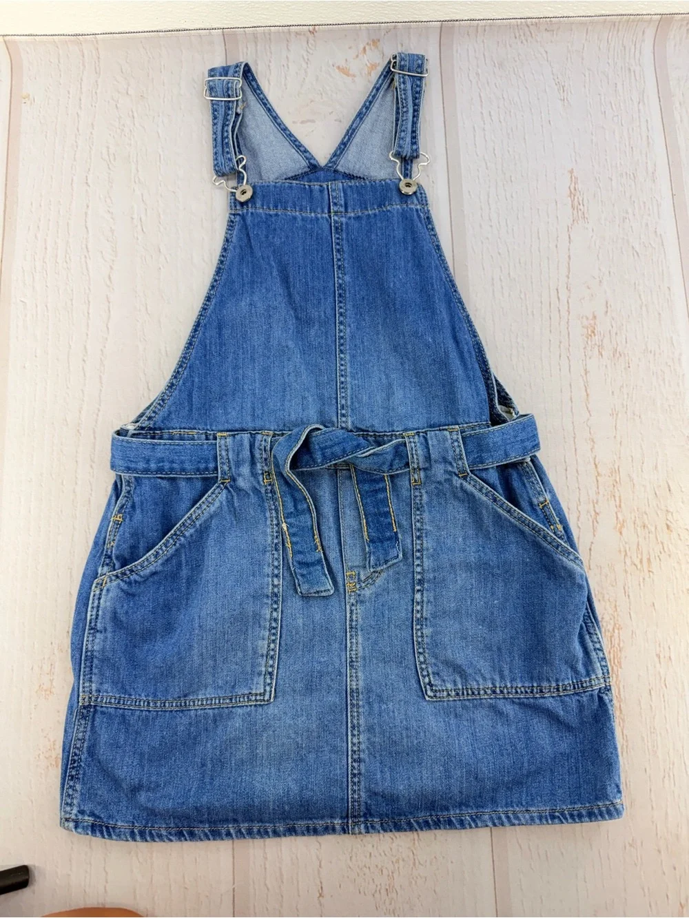 OshKosh B’gosh Girls Denim‎ Overall Jumper Dress Size 12/12A Blue Jean